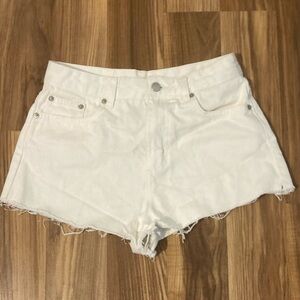 Glassons White Jean Shorts High-Waisted Frayed Hem
